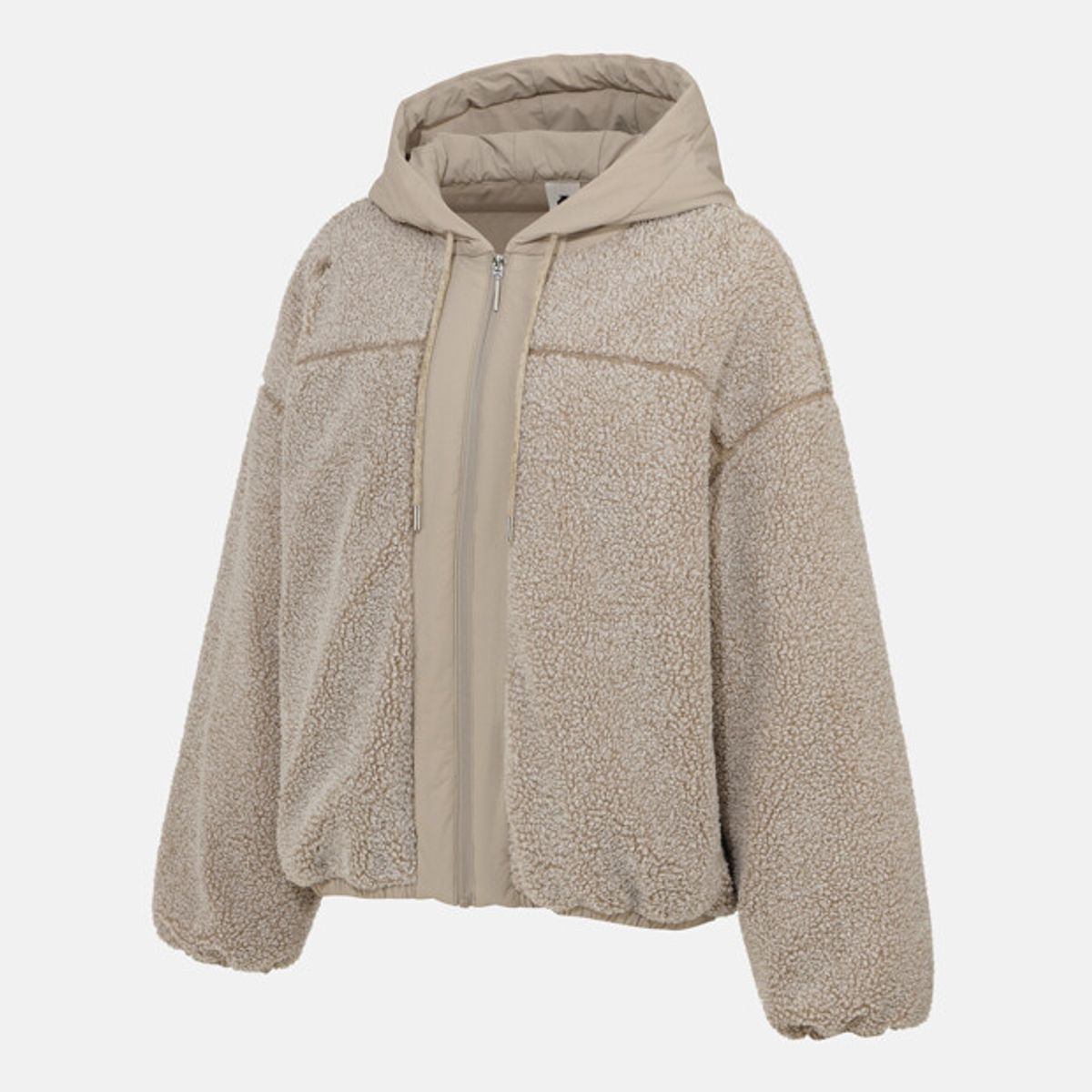 데상트(DESCENTE) 여성 퍼 후드형 오버핏 패딩 자켓 브라운 SR322PPD91
