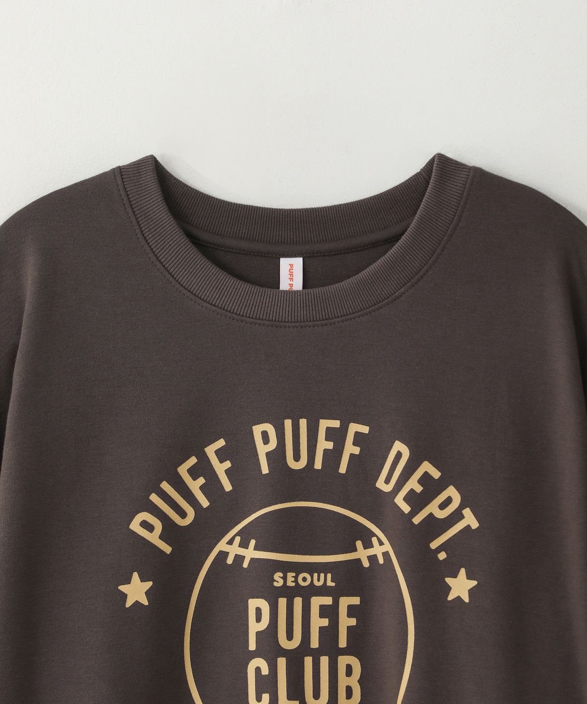 퍼프퍼프뎁트(PUFF PUFF DEPT) BASEBALL 스웨트셔츠 BROWN