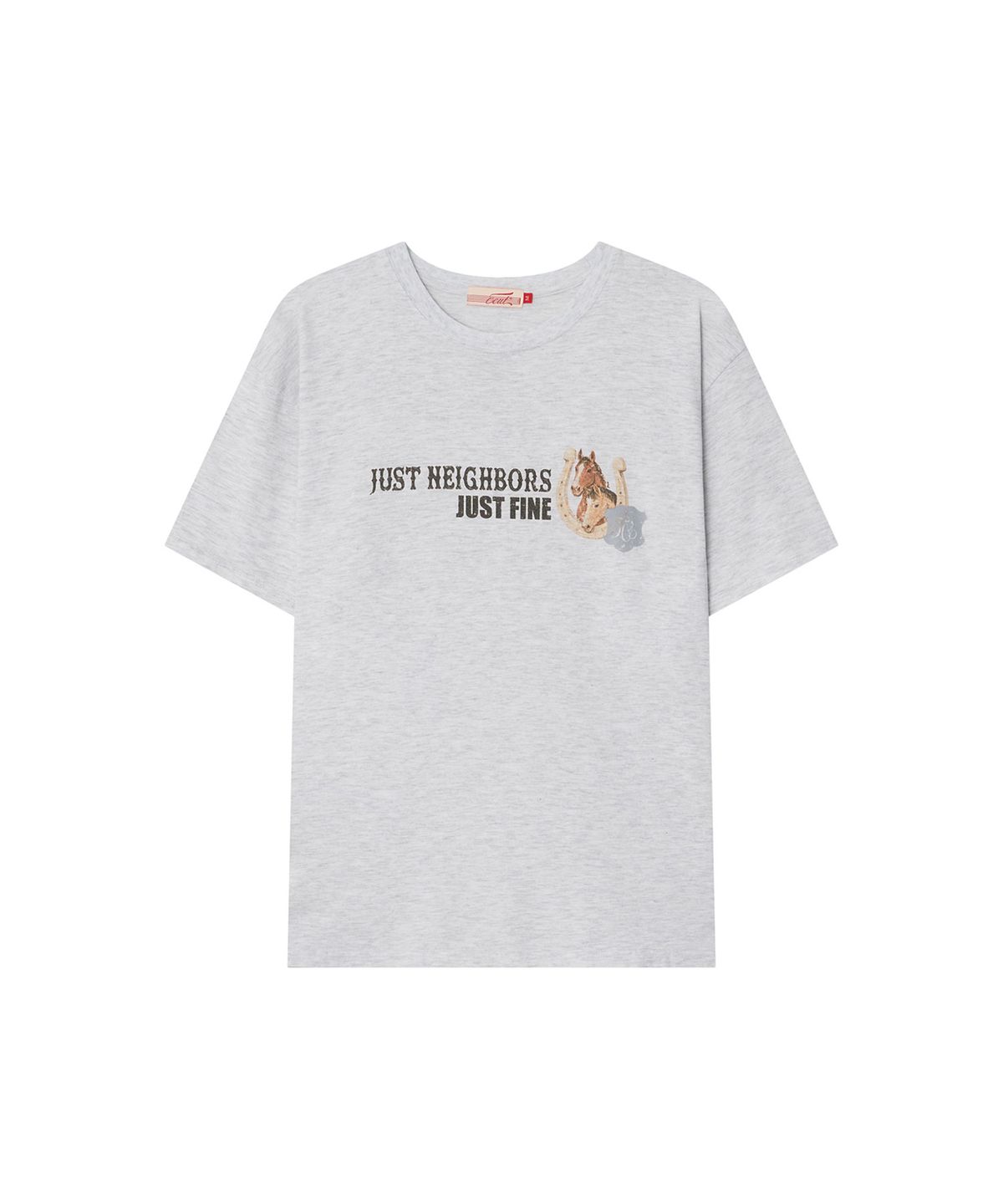 이우트(EEUT) GOOD LUCK T-SHIRT / MELANGE WHITE