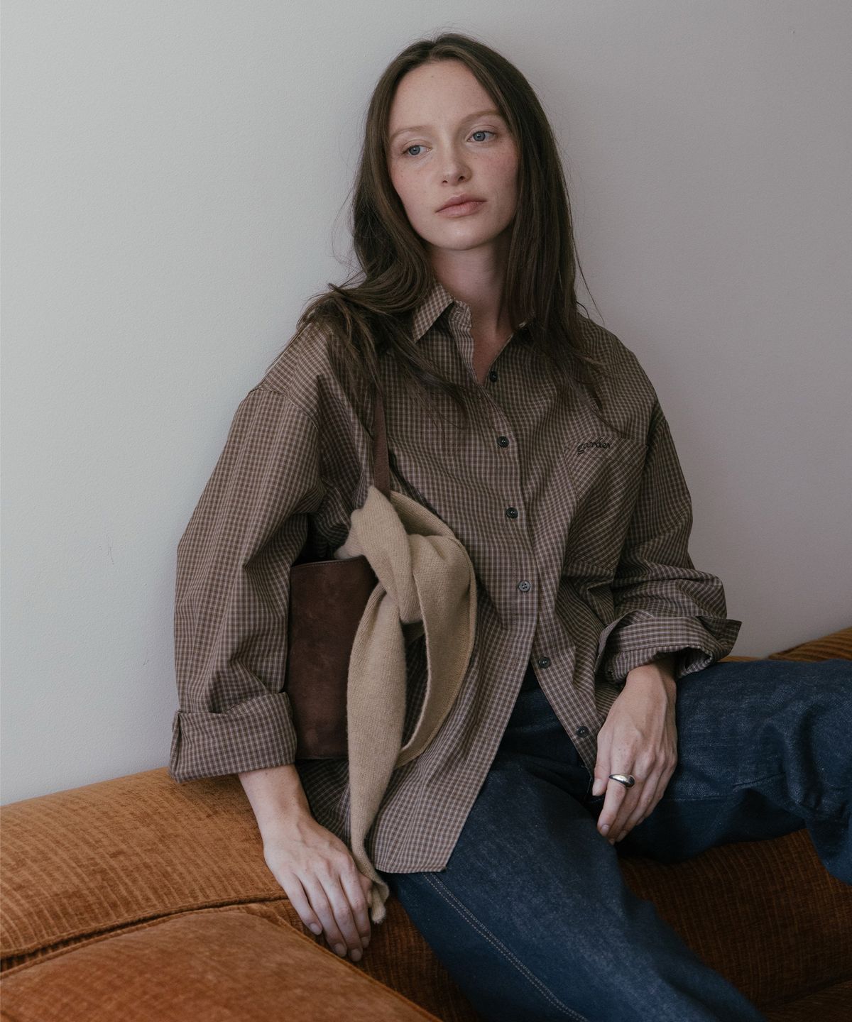가더(GARDER) Briz Check Shirt (Brown)