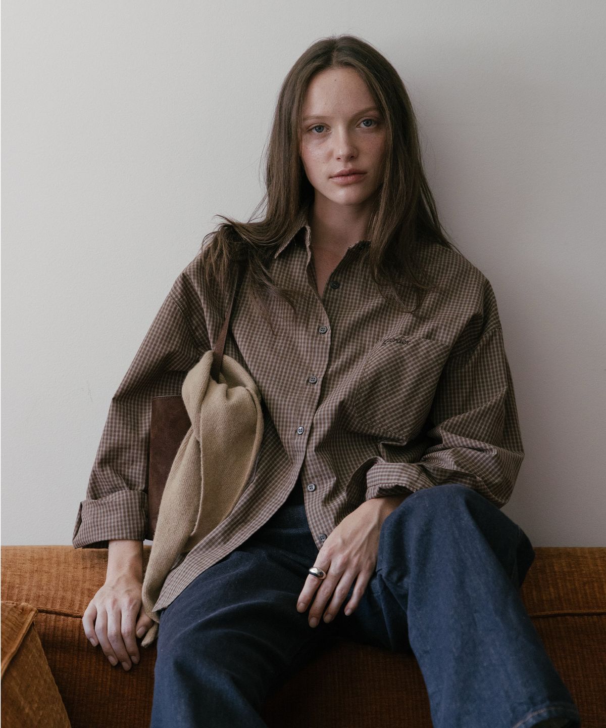 가더(GARDER) Briz Check Shirt (Brown)