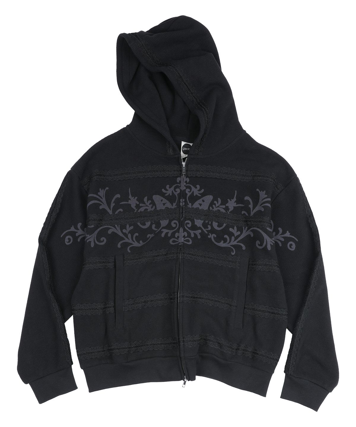 글랙(GLACK) GBOHD002 플뢰르 레이스 와플 후드 집업 G26WZ8005BK (BLACK)