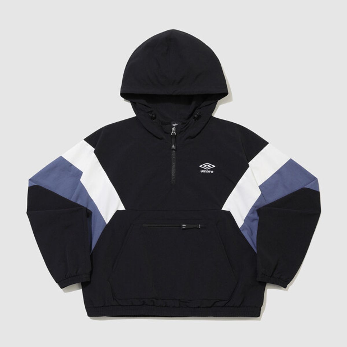 엄브로(UMBRO) 더비클럽 컬러블럭 후드형 아노락 블랙 UR324CWT95