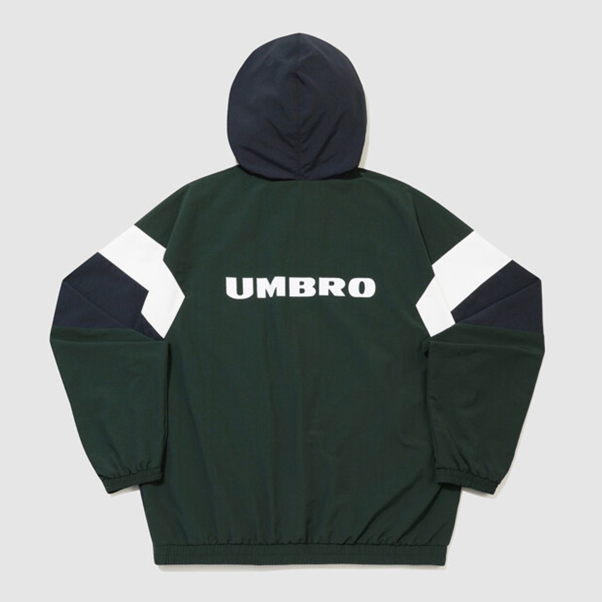 엄브로(UMBRO) 더비클럽 컬러블럭 후드형 아노락 그린 UR324CWT95