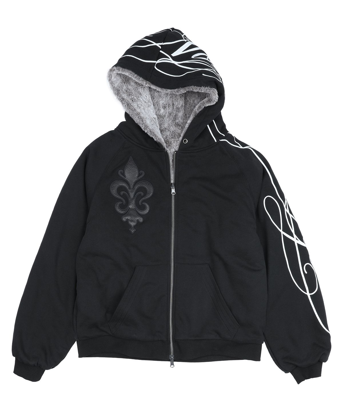 글랙(GLACK) GBOHD001 리스 포인트 리버시블 퍼 후드 집업 G26WZ006BK (BLACK)