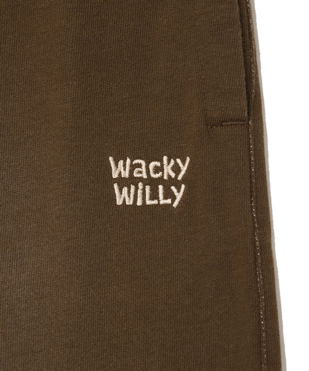 와키윌리(WACKY WILLY) 올데이 데님 벌룬핏 스웻팬츠 브라운