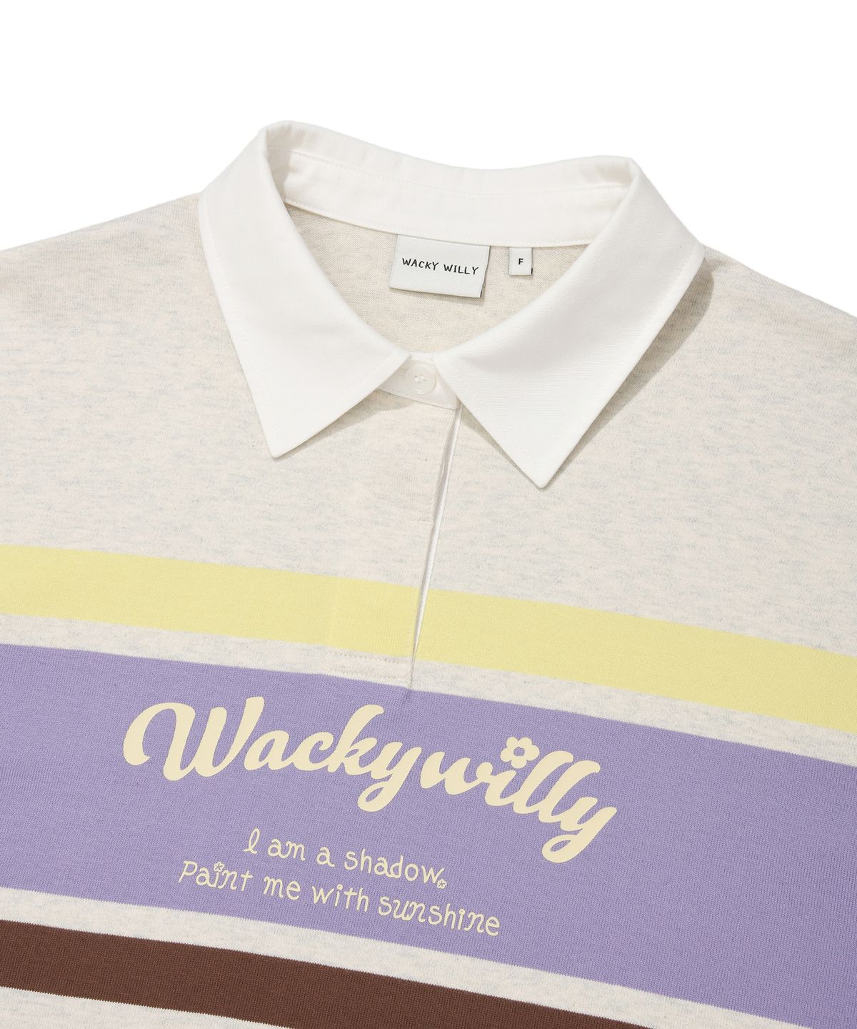 와키윌리(WACKY WILLY) 우먼스 멀티 스트라이프 럭비 롱슬리브 오트밀