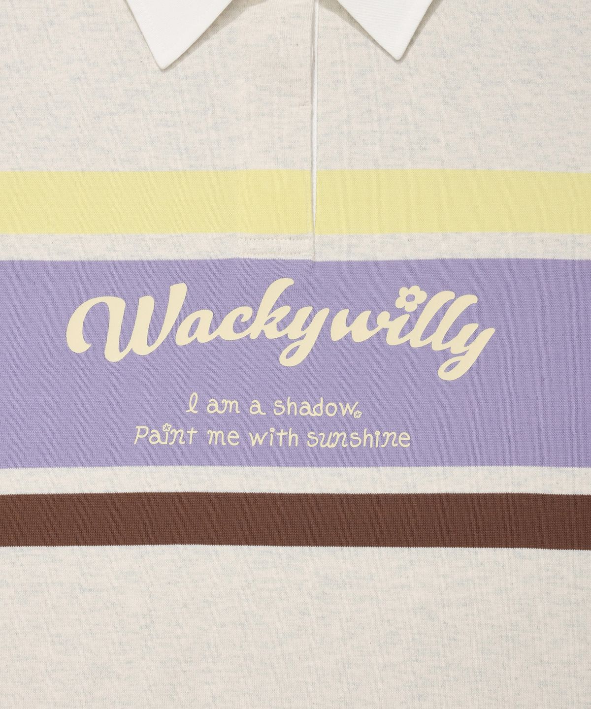 와키윌리(WACKY WILLY) 우먼스 멀티 스트라이프 럭비 롱슬리브 오트밀