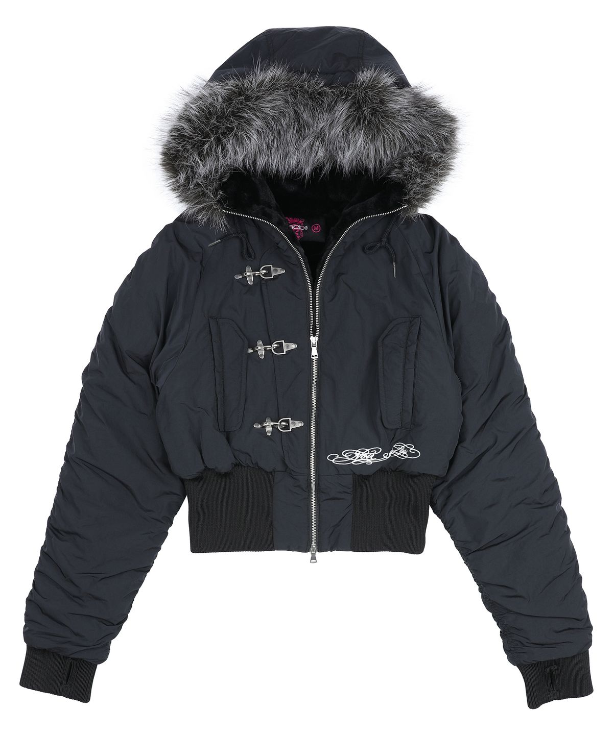 글랙(GLACK) GBOJ001 토글 후디드 크롭 패딩 숏 파카 G26OH007BK (BLACK)