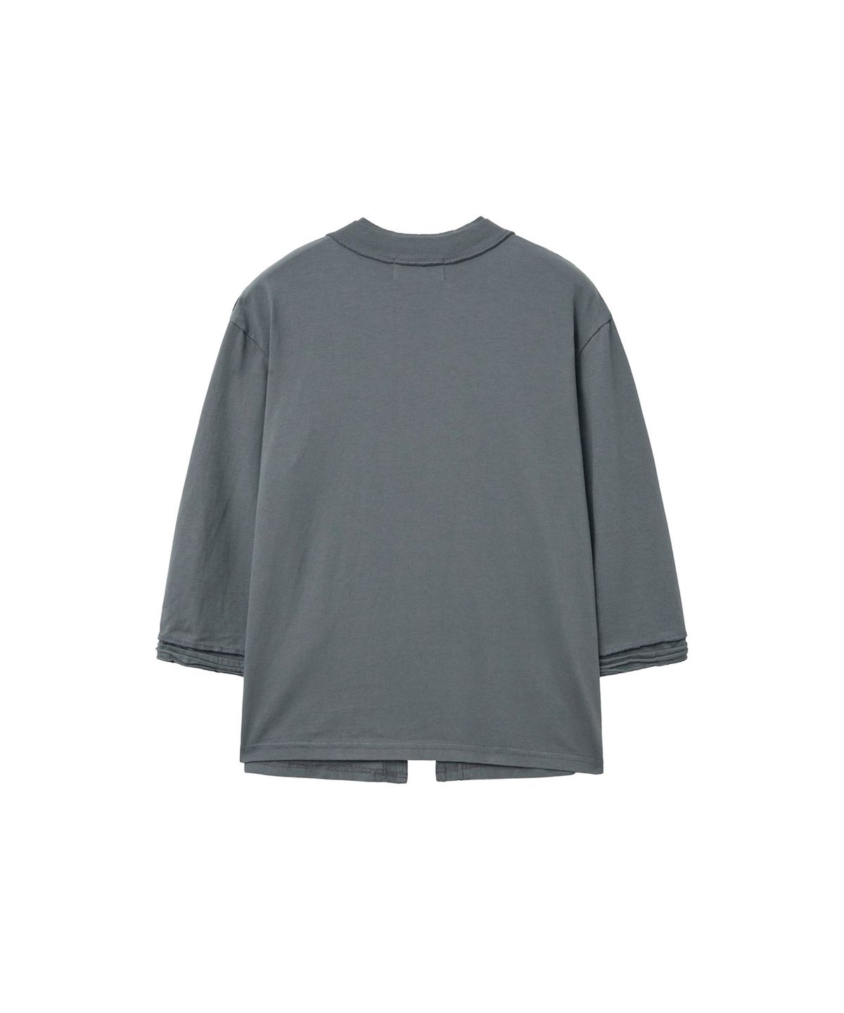 태리스(TAERIS) VINTAGE HOOK HALF SLEEVE T-SHIRT_GRAY