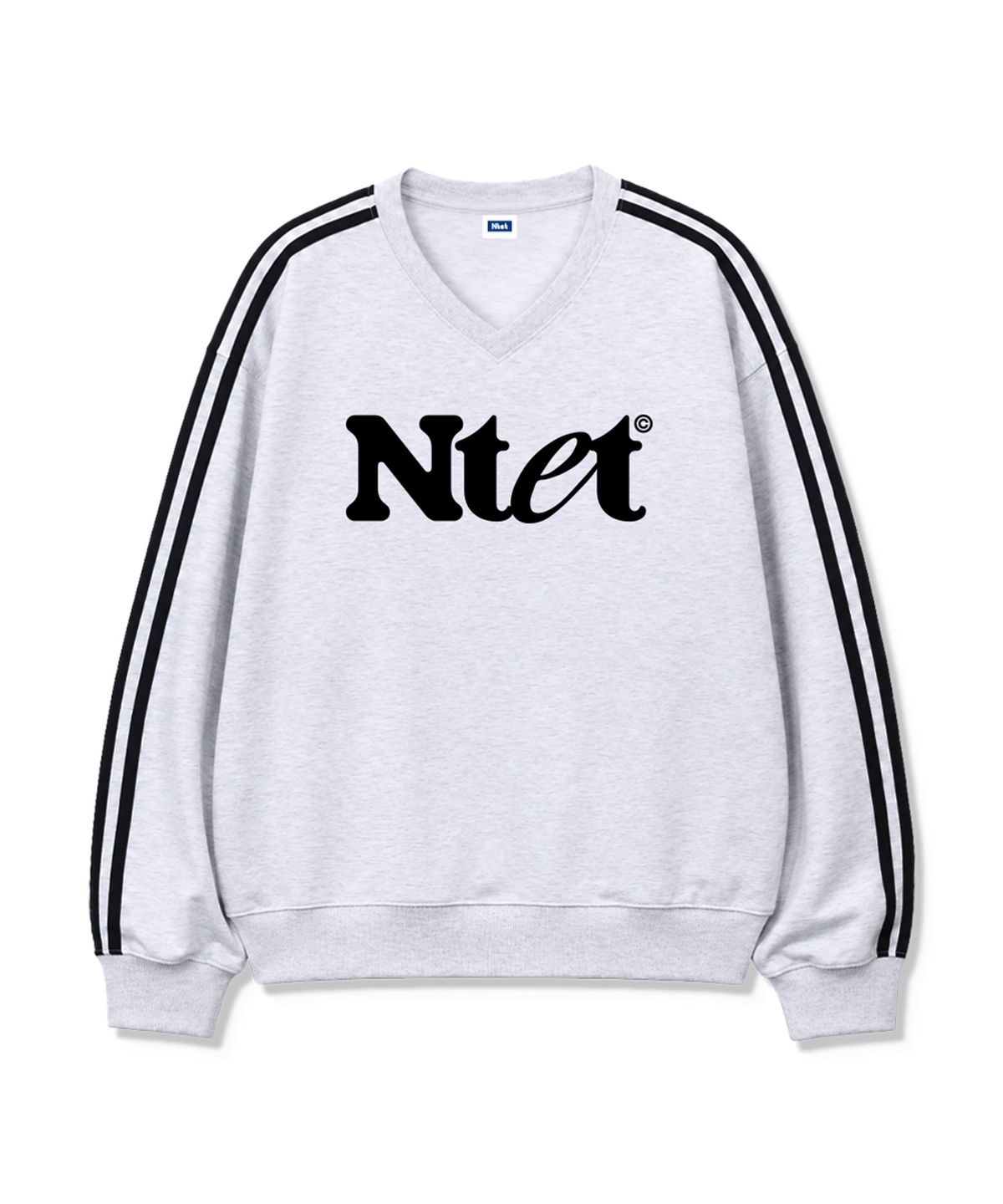 엔티이티(NTET) 그루브 로고 트랙 브이넥 맨투맨 (4color)