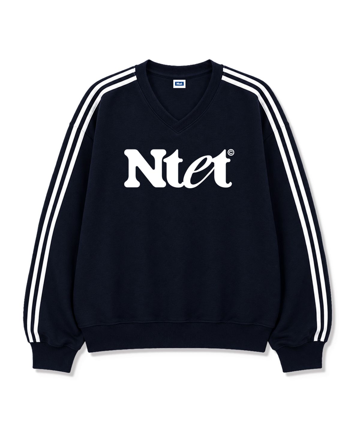 엔티이티(NTET) 그루브 로고 트랙 브이넥 맨투맨 (4color)