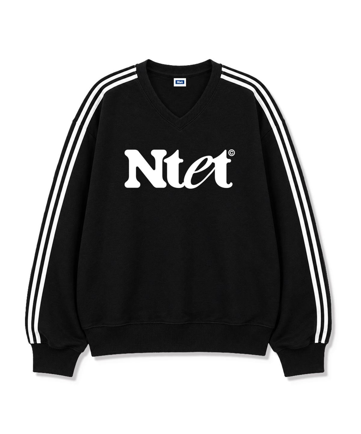 엔티이티(NTET) 그루브 로고 트랙 브이넥 맨투맨 (4color)