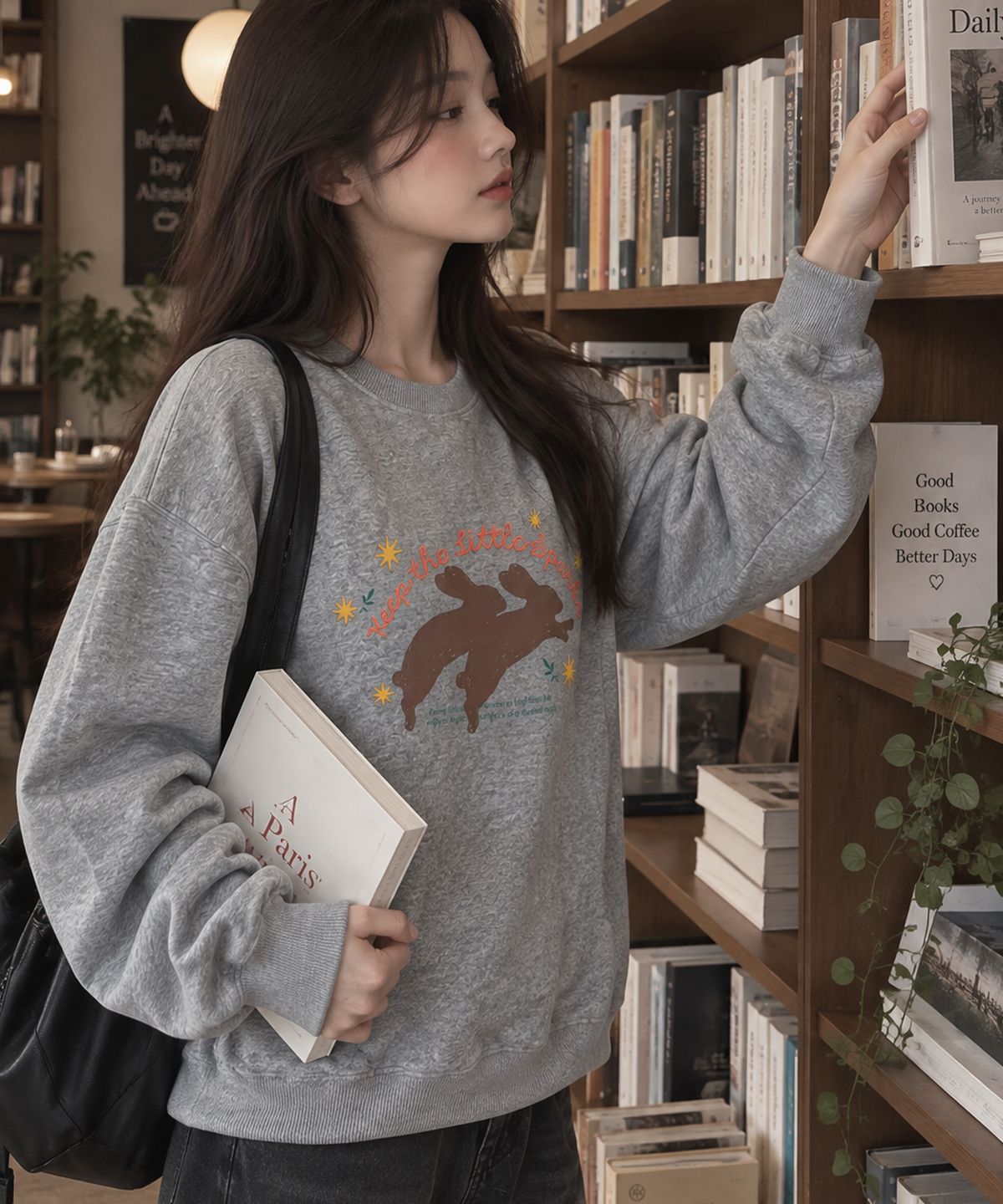 도톤(DOTON) KEEP THE SPARK SWEATSHIRT (Grey)