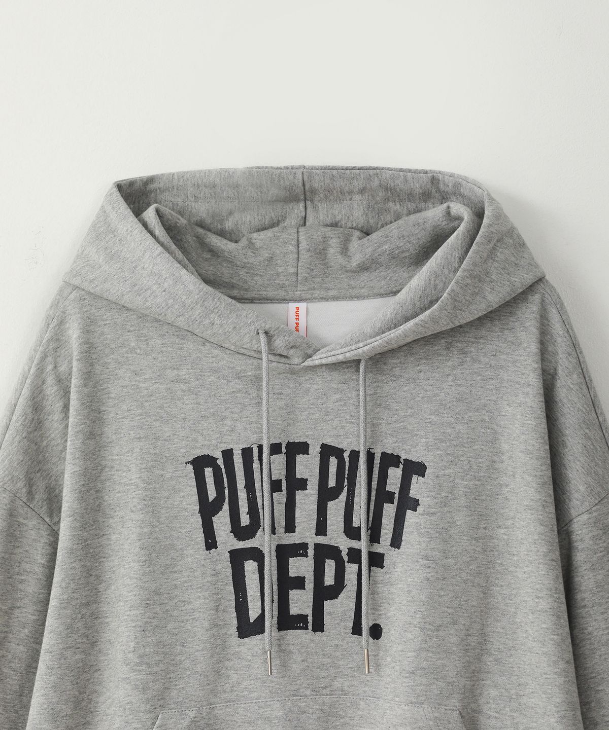 퍼프퍼프뎁트(PUFF PUFF DEPT) PPD 그런지 크롭 후드 GREY