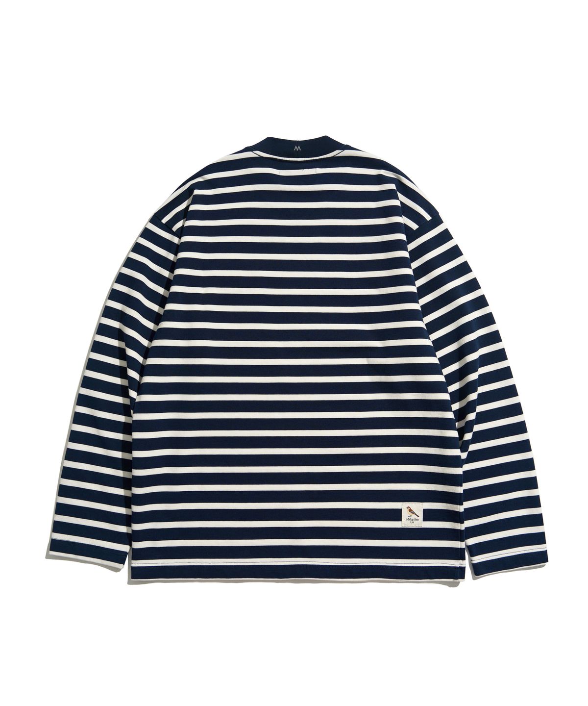 미드업데이트(MIDUPDATE) Border Stripe Pocket Loose L/S Tee_BL