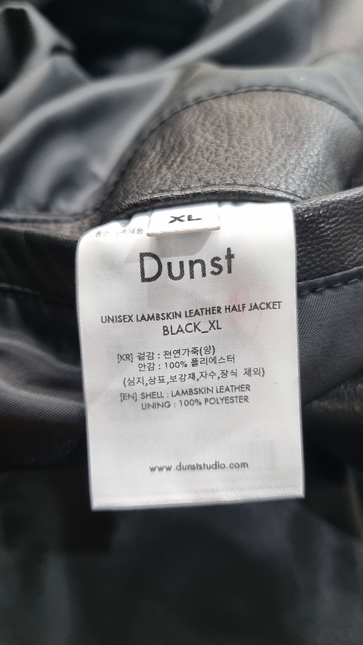 던스트(DUNST) UNISEX LAMBSKIN LEATHER HALF JACKET BLACK_UDJA3C101BK XL