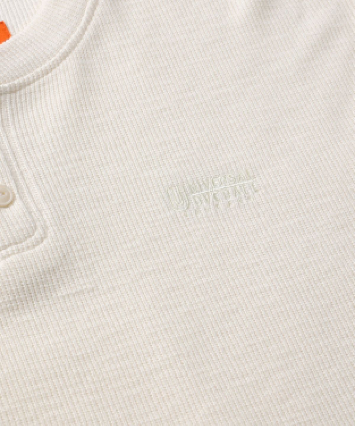 유니버셜 오버롤(UNIVERSAL OVERALL) SLUB WAFFLE HENLEY NECK SWEATSHIRTS IVORY