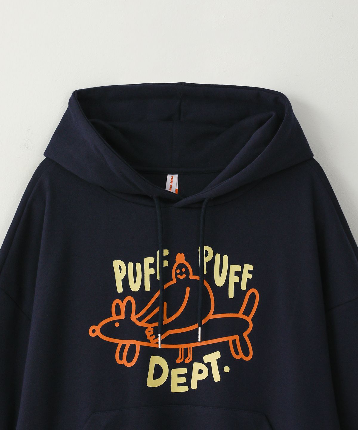 퍼프퍼프뎁트(PUFF PUFF DEPT) HOT-DOG 크롭 후드 NAVY