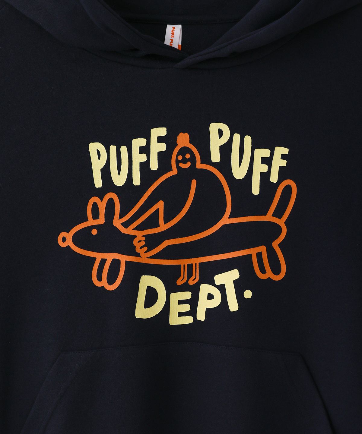 퍼프퍼프뎁트(PUFF PUFF DEPT) HOT-DOG 크롭 후드 NAVY