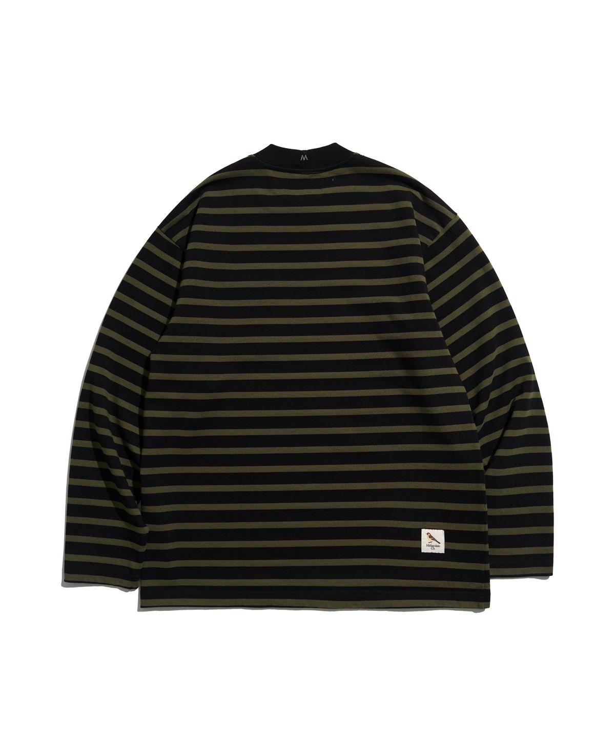 미드업데이트(MIDUPDATE) Border Stripe Pocket Loose L/S Tee_BLK