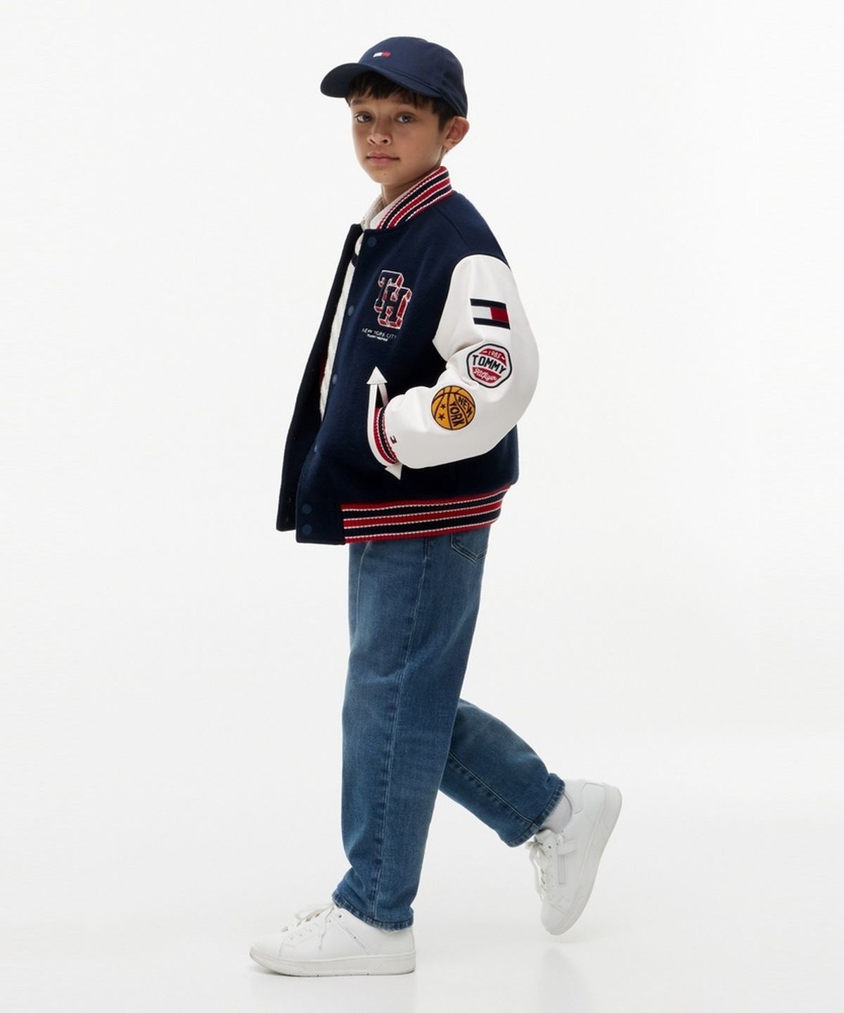 타미힐피거 키즈(TOMMY HILFIGER KIDS) 패치 믹스 바시티 재킷
