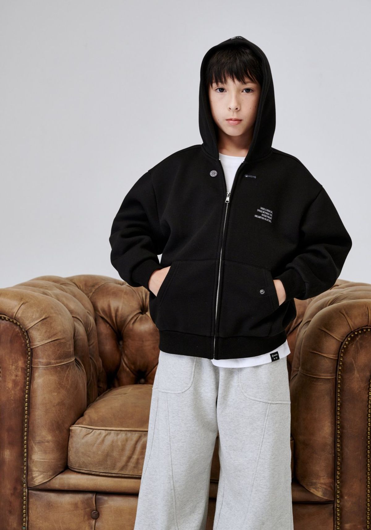 블루테일(BLUETAIL) AAG3JP03BK 블랙 다이마루 후드집업