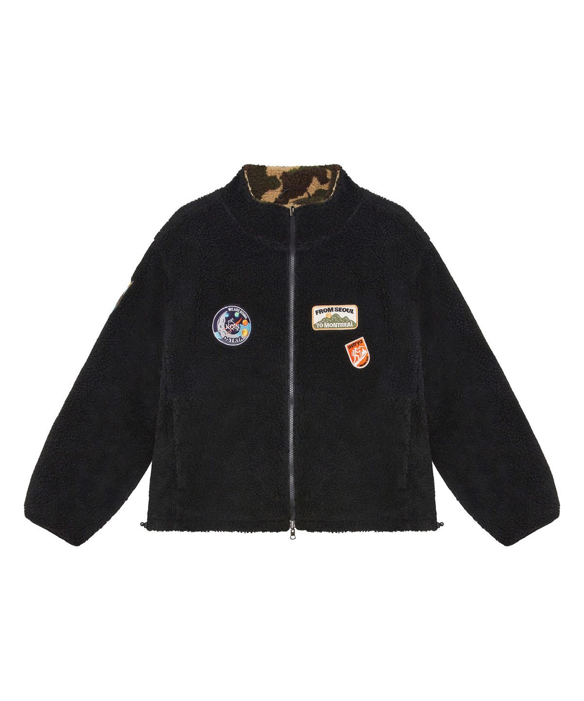 오스트리야(OSTRYA) [KOIN SEOUL] Reversible Fleece Jacket Camo Black