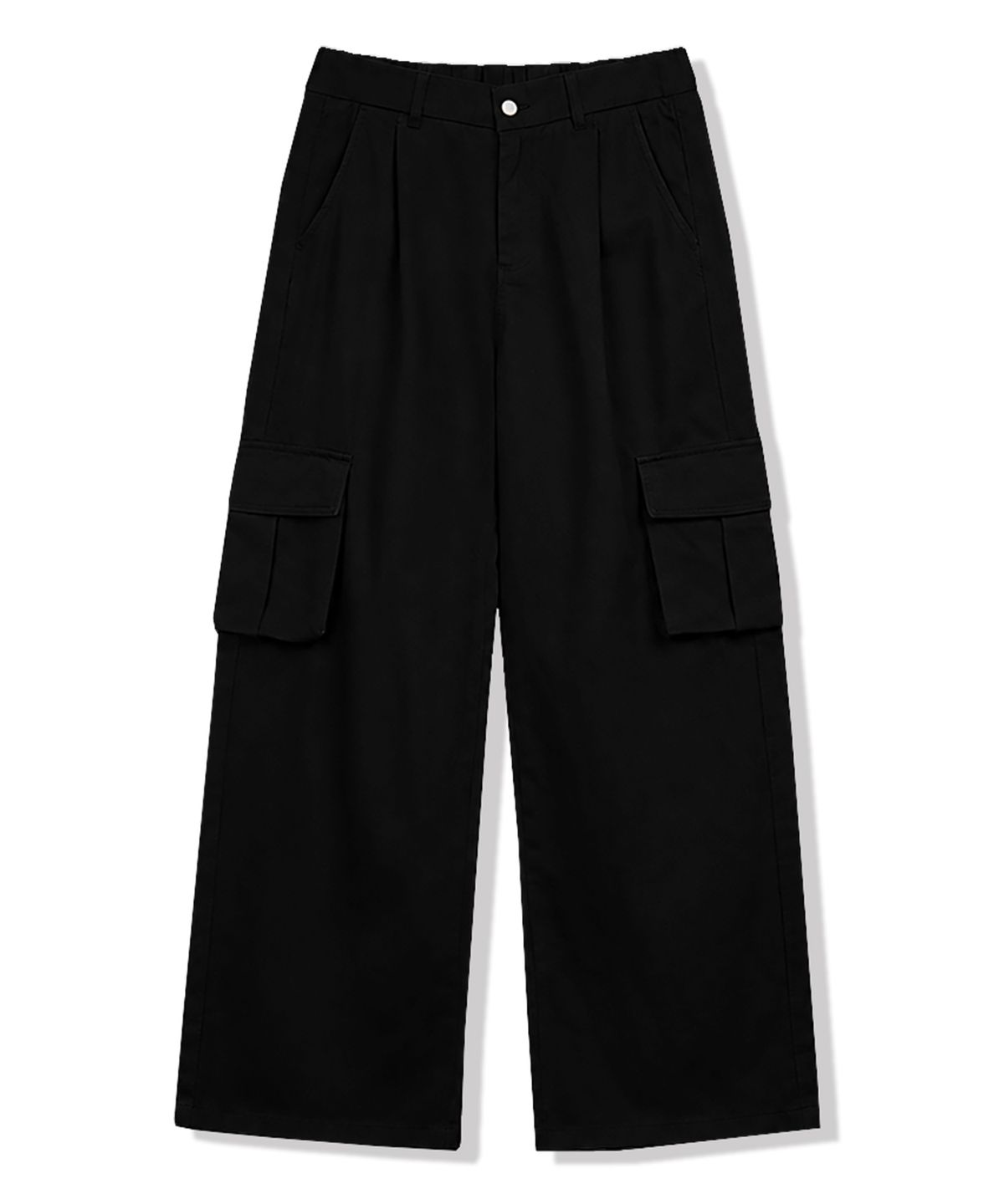 엔티이티(NTET) 카고 스트링 와이드 코튼 팬츠 (black)