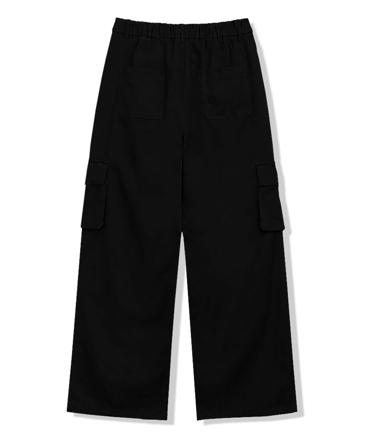 엔티이티(NTET) 카고 스트링 와이드 코튼 팬츠 (black)
