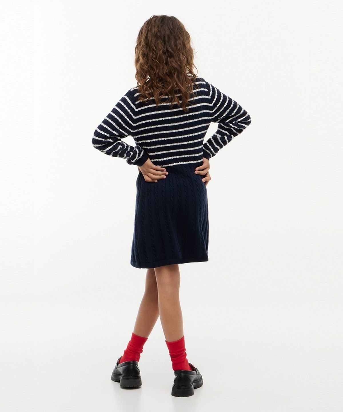 타미힐피거 키즈(TOMMY HILFIGER KIDS) 스트라이프 케이블 스웨터 드레스