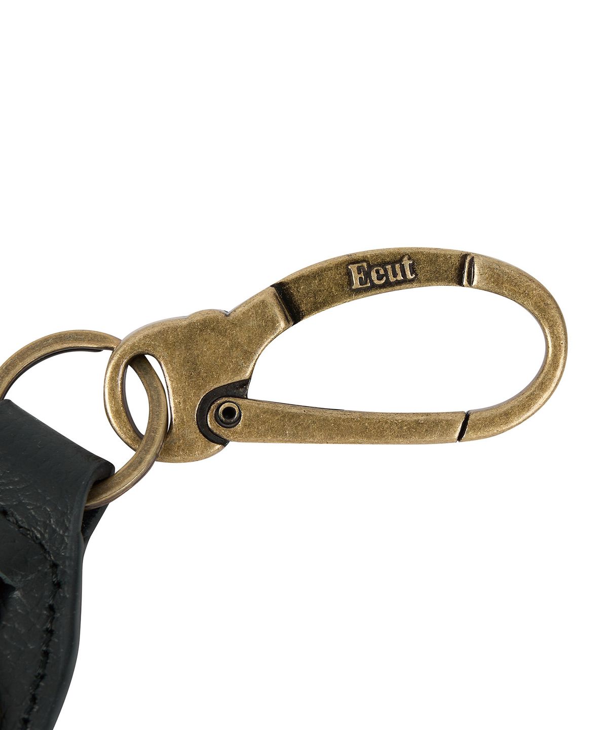 이우트(EEUT) VINTAGE LEATHER PATCH KEYRING / BLACK