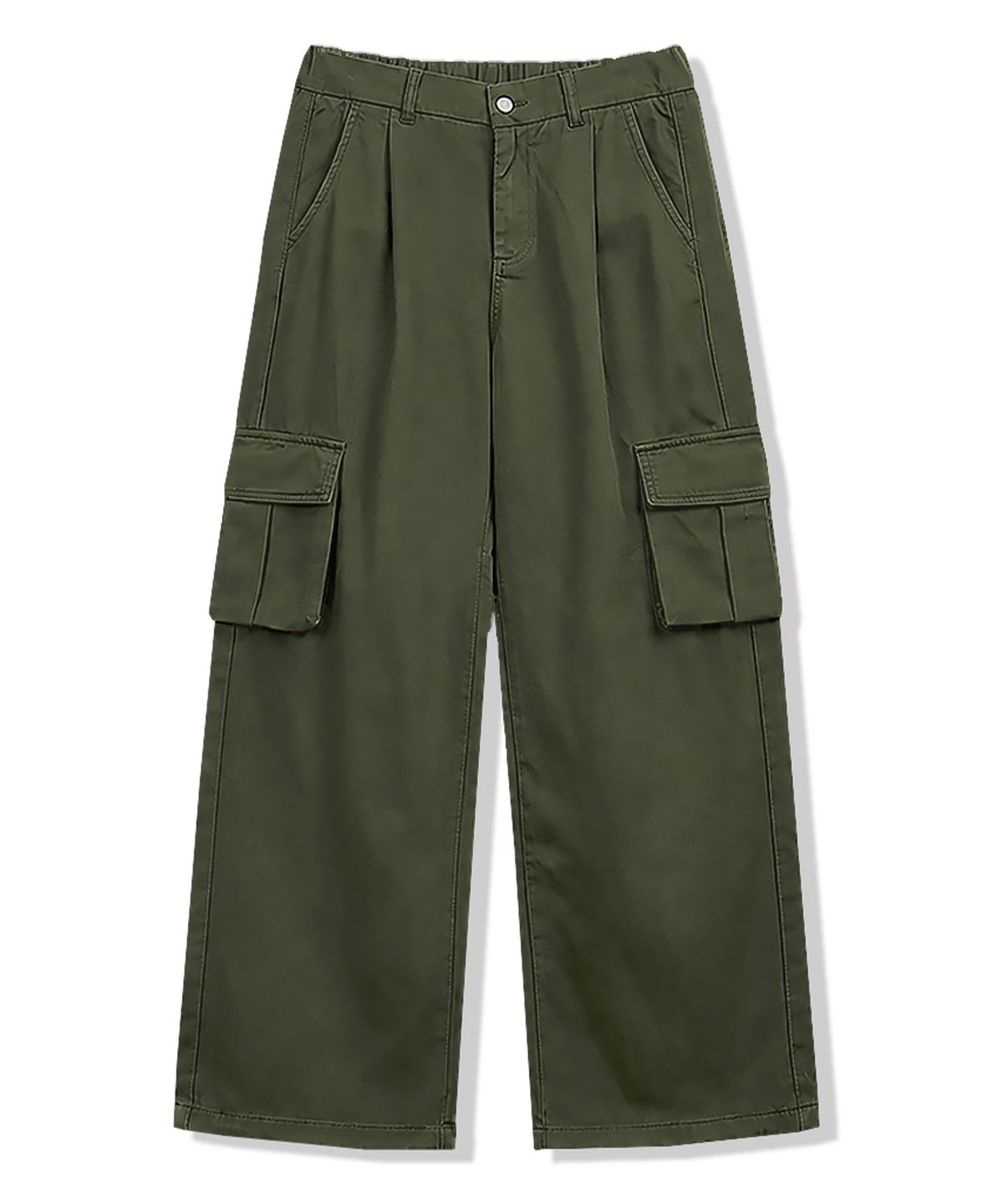 엔티이티(NTET) 카고 스트링 와이드 코튼 팬츠 (khaki)