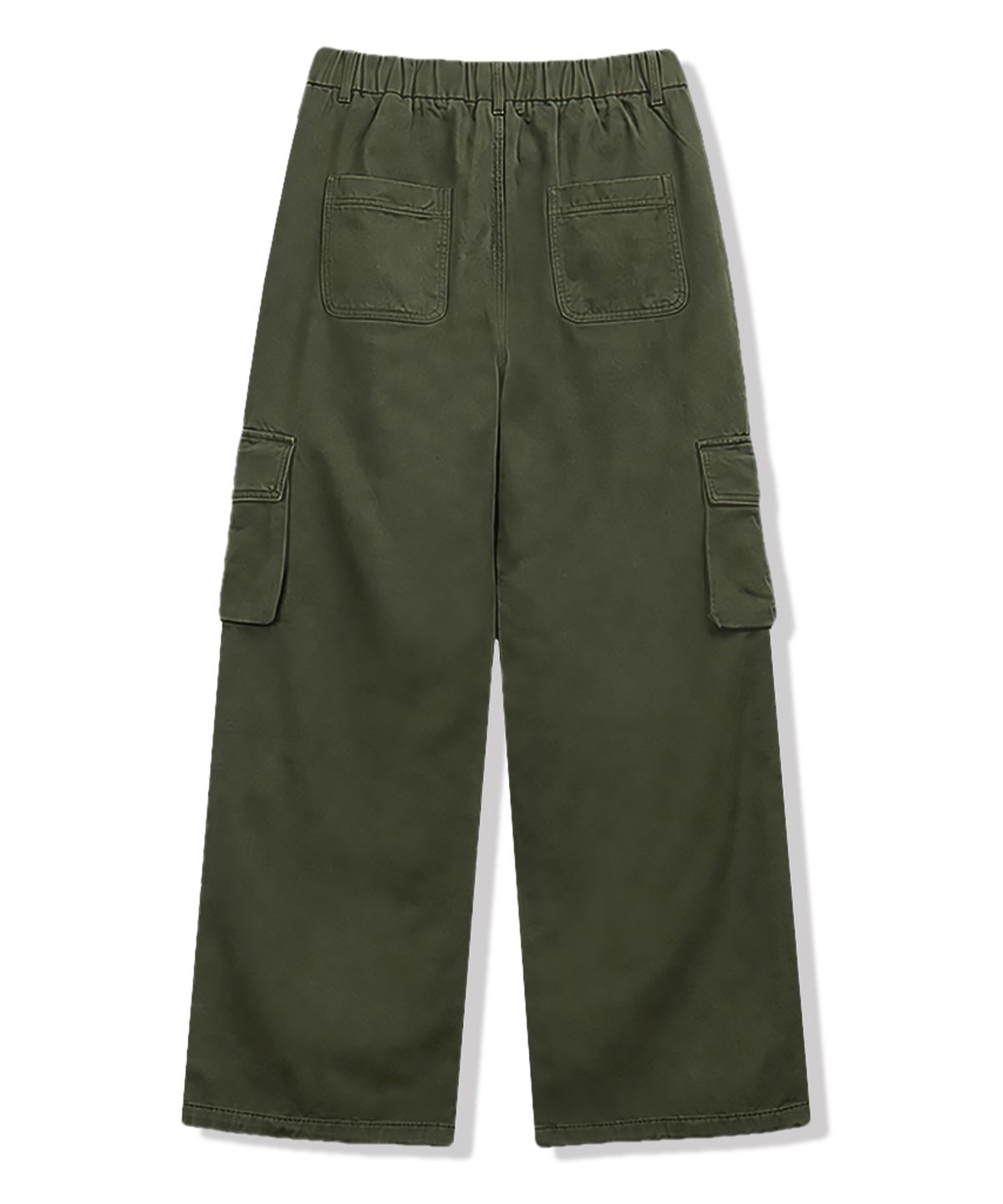 엔티이티(NTET) 카고 스트링 와이드 코튼 팬츠 (khaki)