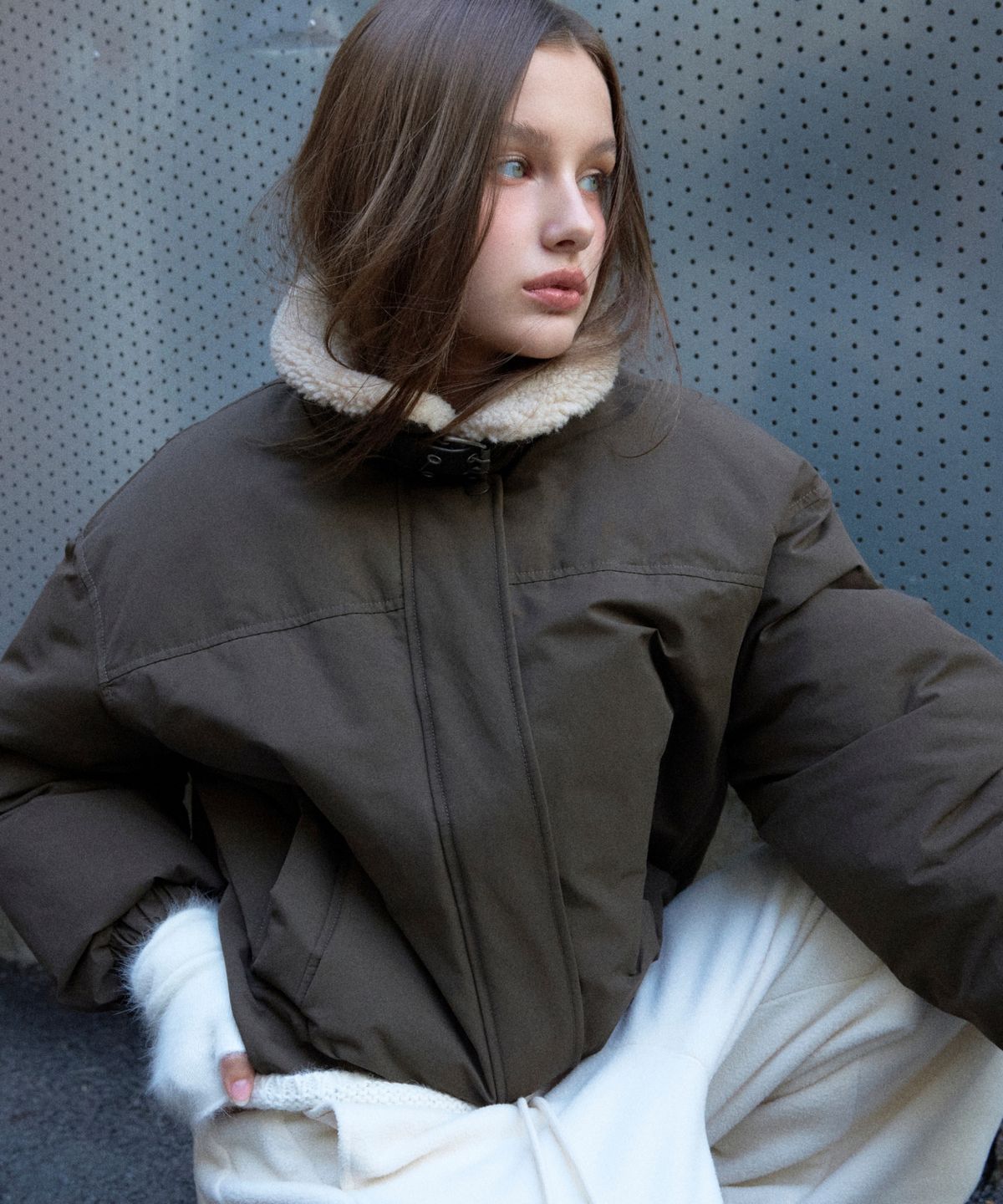미쏘(MIXXO) 플리스 세미와이드 팬츠_MIWTCGV42G