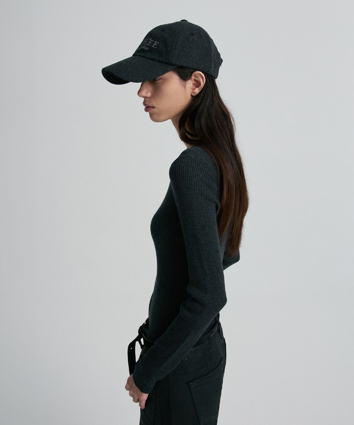 리이(RE RHEE) WOOL BALL CAP MELANGE GRAY
