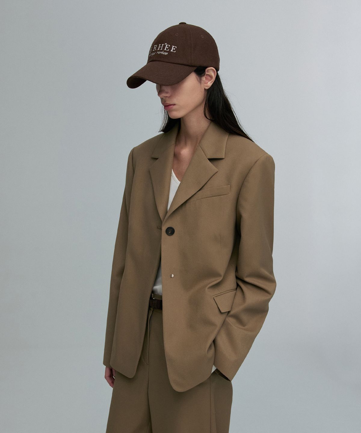 리이(RE RHEE) WOOL BALL CAP CHOCOLATE