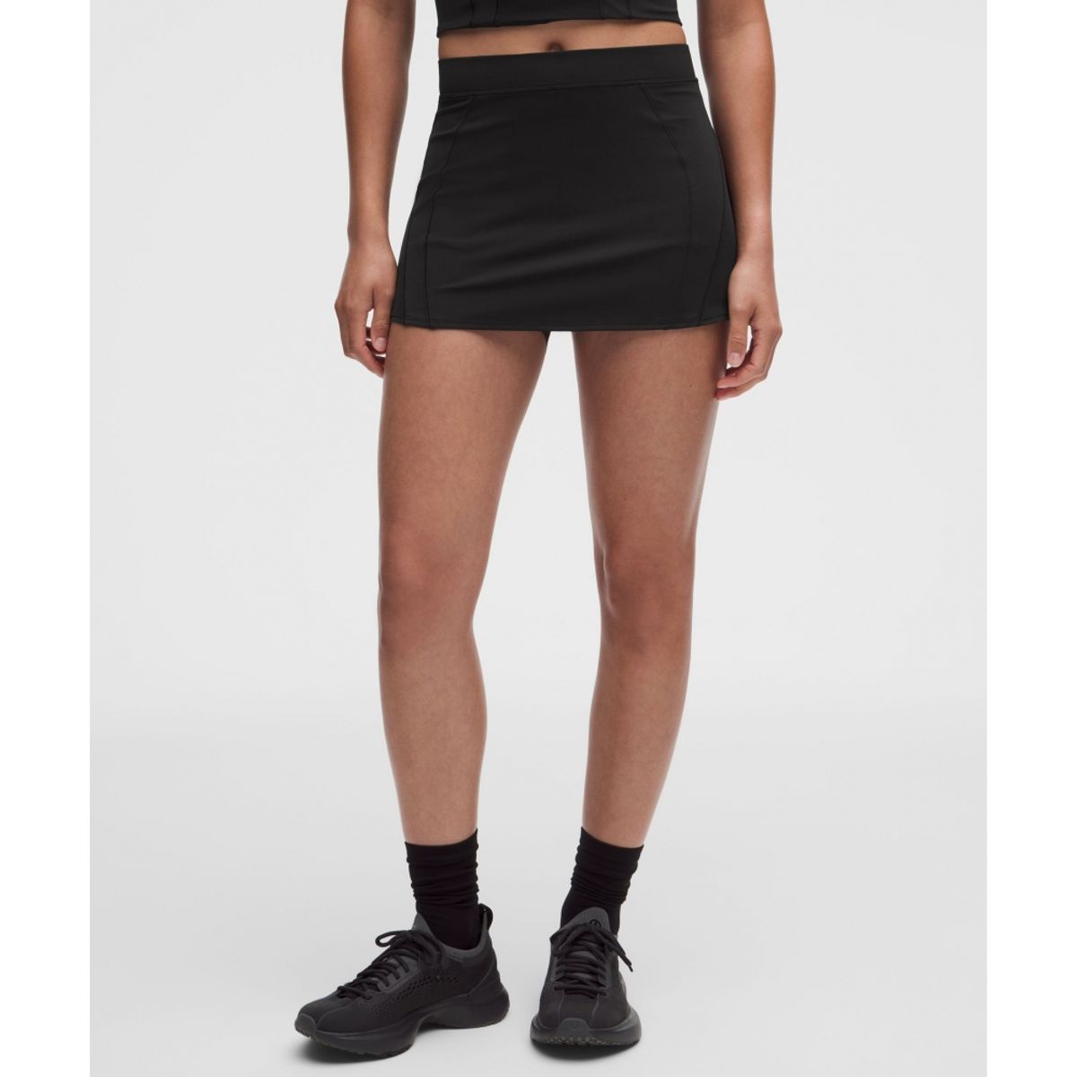 룰루레몬(LULULEMON) Nulux 메쉬 패널 하이라이즈 미니 스코트  BLK