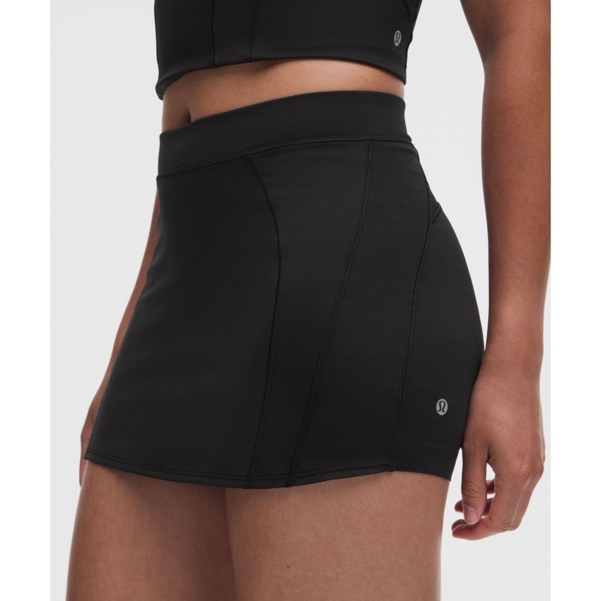 룰루레몬(LULULEMON) Nulux 메쉬 패널 하이라이즈 미니 스코트  BLK