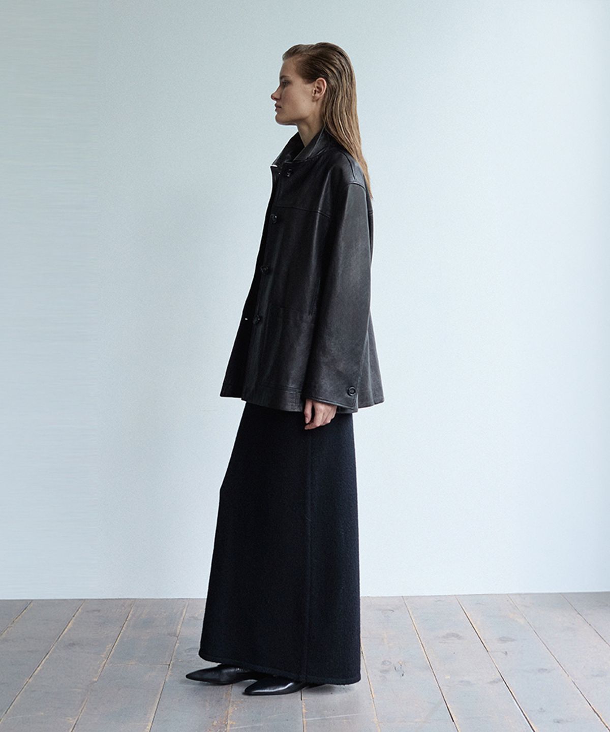 베르데마르(VERDEMAR) Italy Vegetable Lambskin Car Coat_Black