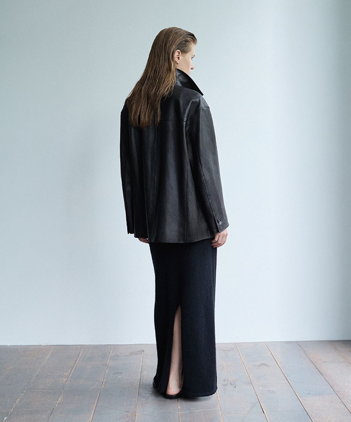 베르데마르(VERDEMAR) Italy Vegetable Lambskin Car Coat_Black