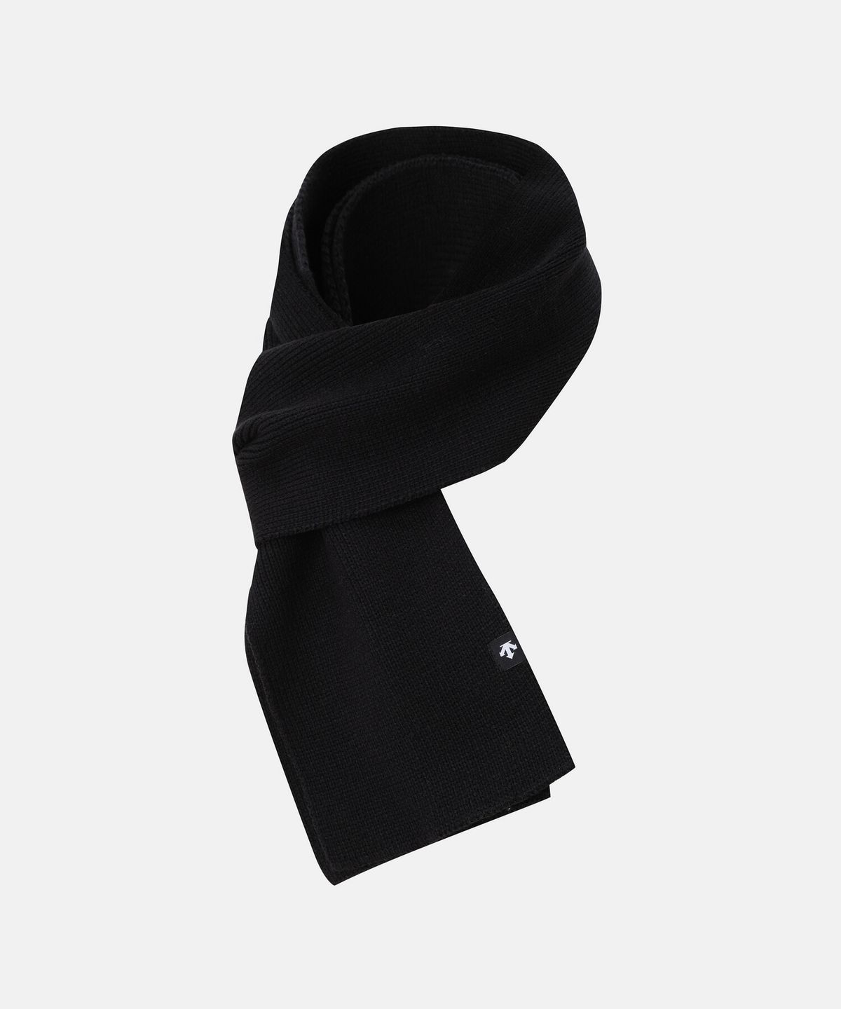 데상트(DESCENTE) 원포인트 니트 머플러 블랙 SR323UWA93