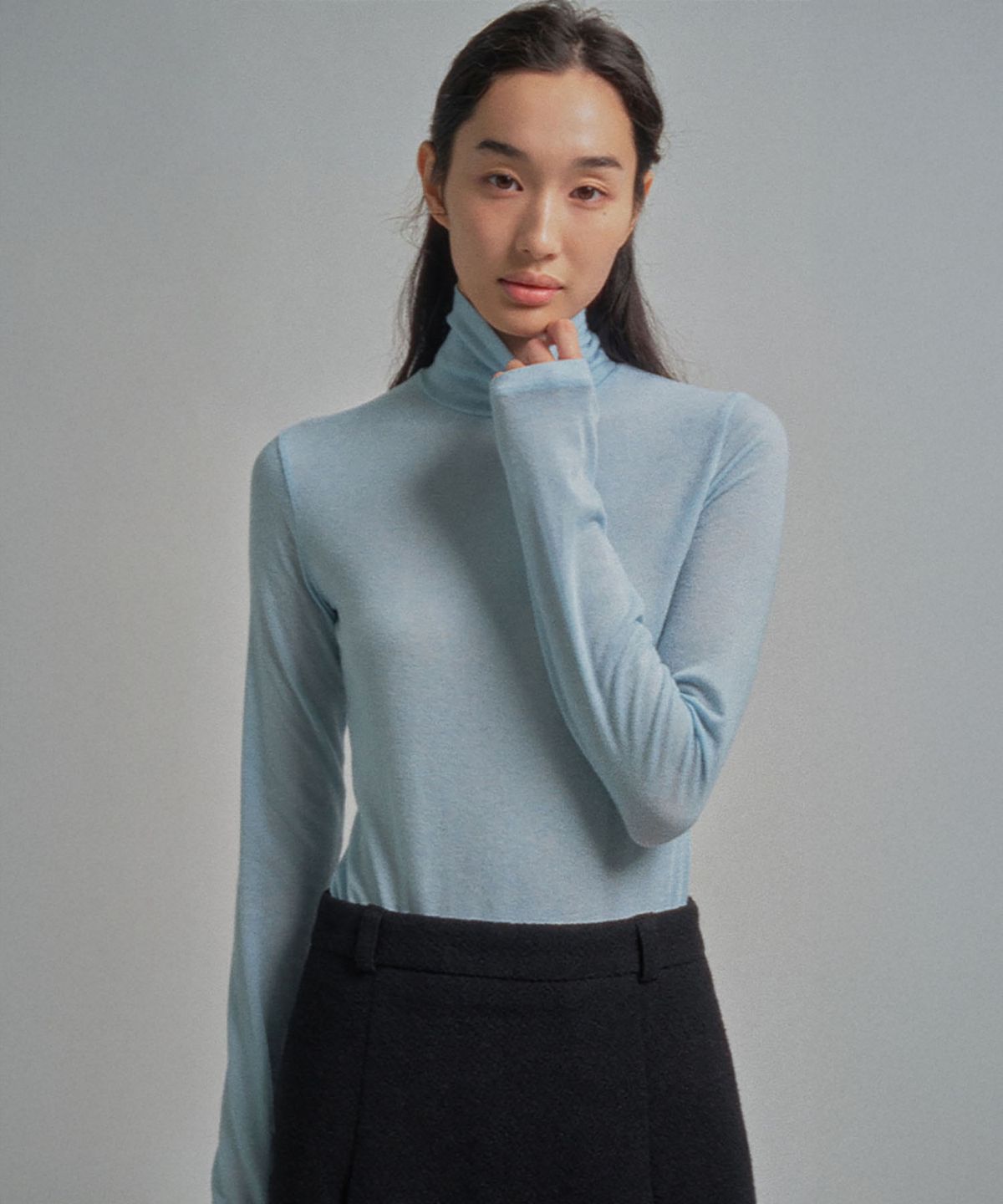 망고매니플리즈(MANGO MANY PLEASE) SHEERLY TURTLE TEE_LIGHT BLUE