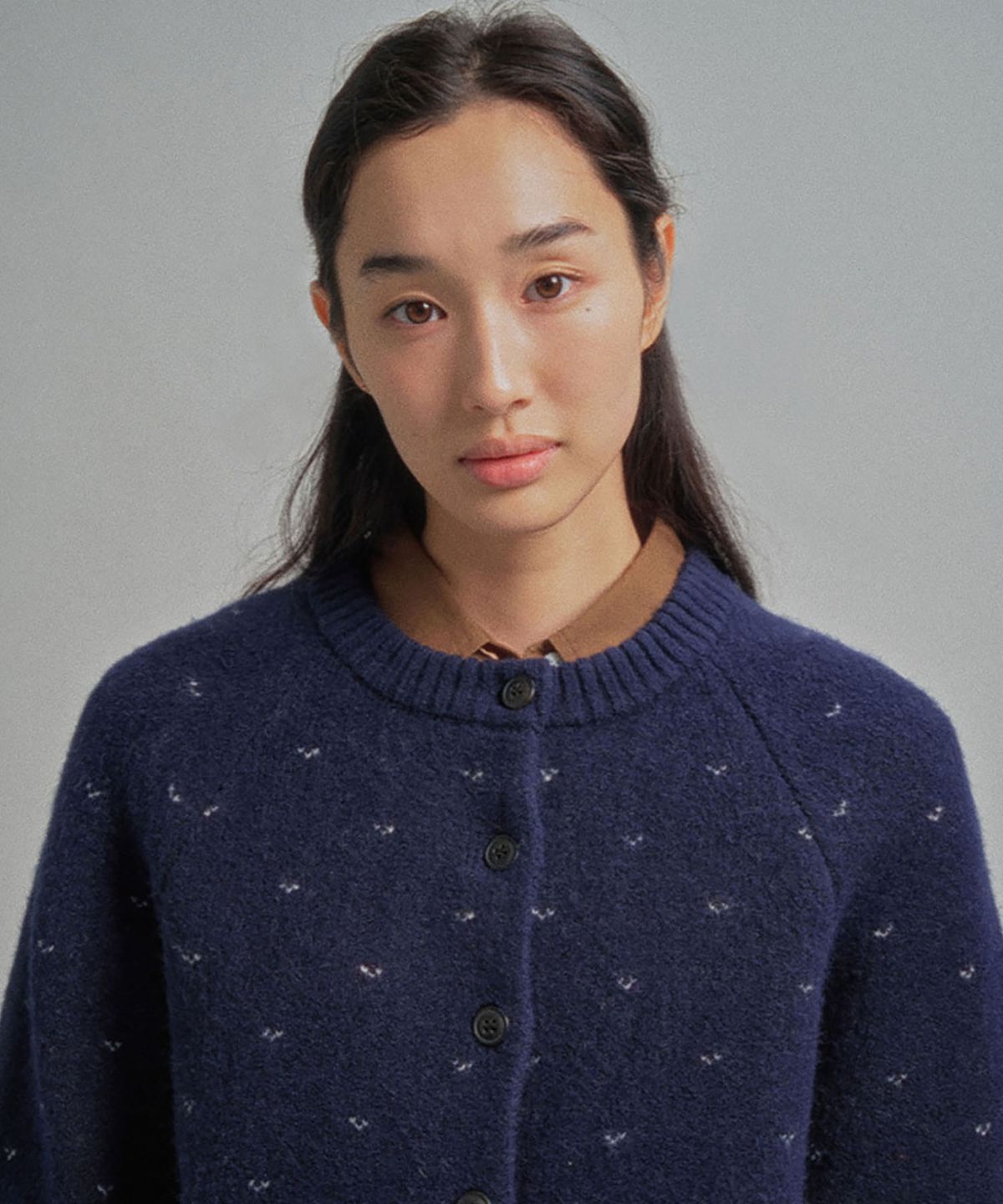 망고매니플리즈(MANGO MANY PLEASE) DANI WOOL CARDIGAN_NAVY