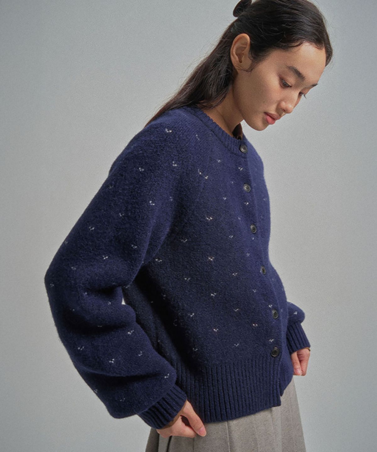 망고매니플리즈(MANGO MANY PLEASE) DANI WOOL CARDIGAN_NAVY
