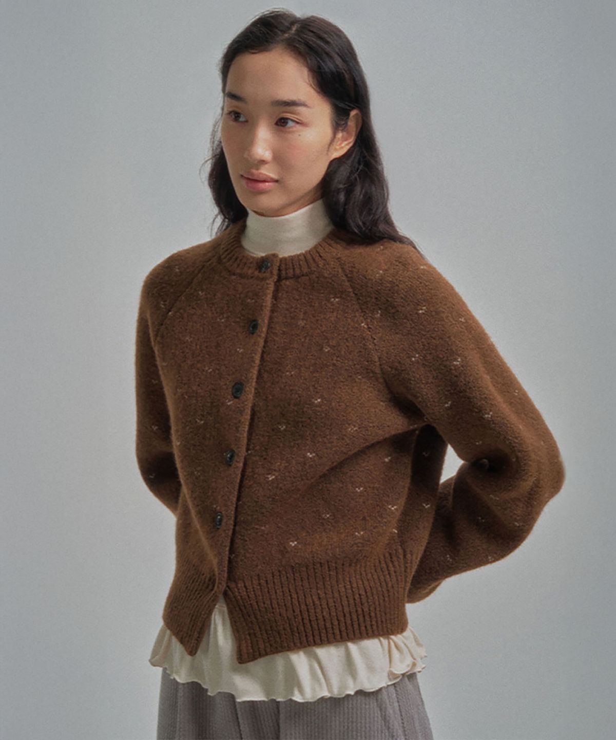 망고매니플리즈(MANGO MANY PLEASE) DANI WOOL CARDIGAN_BROWN
