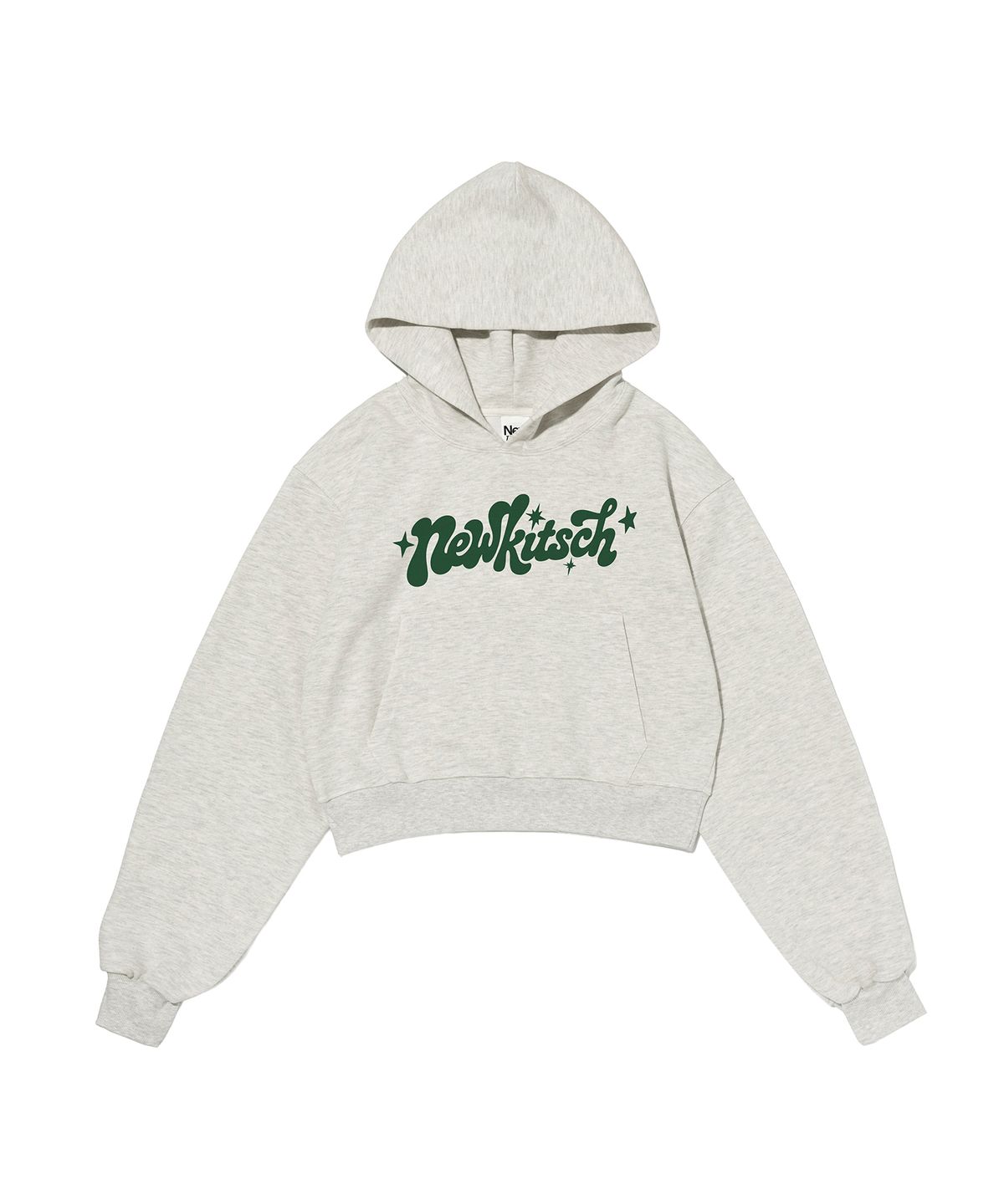 뉴키치(NEWKITSCH) NEW STAR LOGO CROP HOOD (OATMEAL)