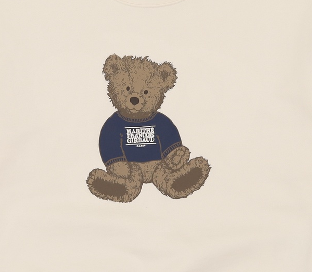 마리떼 프랑소와 저버(MARITHÉ + FRANҪOIS GIRBAUD) W DOODLE BEAR CROP SWEATSHIRT ivory S