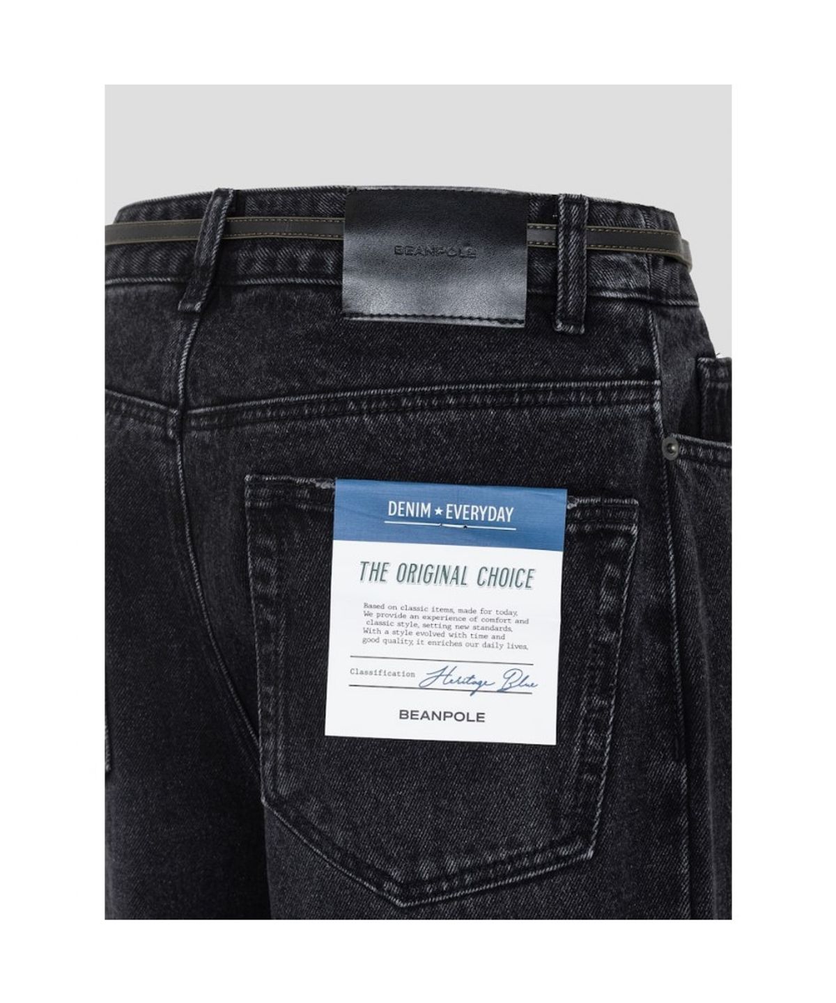 빈폴 레이디스(BEANPOLE LADIES) 기모 데님 옵션벨트 크롭 와이드 테이퍼드 팬츠  애쉬 (BF6921C724)