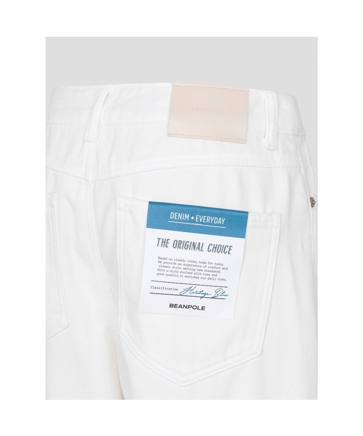 빈폴 레이디스(BEANPOLE LADIES) 기모 데님 커브드 팬츠  화이트 (BF6921C731)